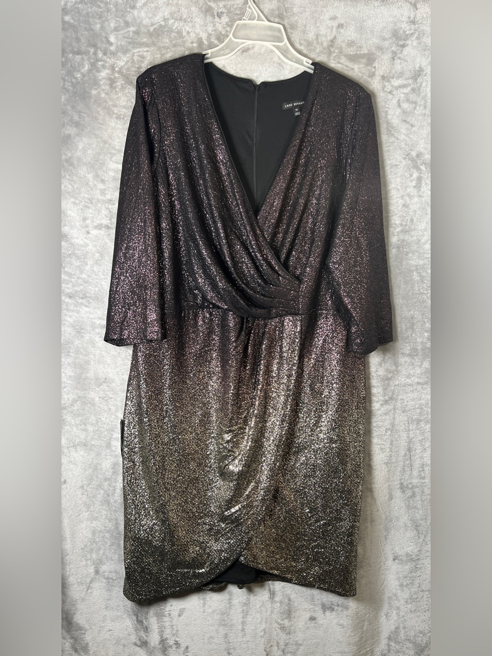 Lane Bryant Black Sparkle Wrap Dress